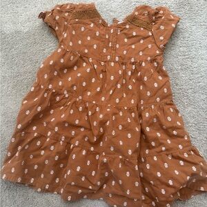 Old Navy Rust Brown Floral Print Tiered Dress